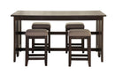 Drop Leaf Table & 4 Stools - Dark Brown by HouseOfZazla
