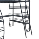 Loft Bed With 4 Layers Of Shelves And L-Shaped Desk, Stylish Metal Frame Bed With A Set Of Sockets, USB Ports And And Wireless Charging by HouseOfZazla
