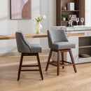 Counter Height Swivel Barstools, 26'' H Seat Height Upholstered Bar Stools (Set of 2), Fabric by HouseOfZazla