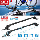 2PCS Universal 110cm/43-inch Car Roof Rack Cross Bar w/ Anti-Theft Lock Adjustable Window Frame for bike kayak cargo luggage