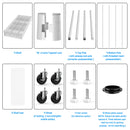 5 Tier 7500lbs Heavy Duty Adjustable Storage Rack Metal Shelf Wire Shelving Unit with Wheels & Shelf Liners - 82" H x 60" L x 24" D - White