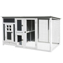 63" Outdoor Chicken Coop Wooden, Chicken Cage with Run Area, Nesting Box, Hen House with Waterproof Roof, Removable Tray