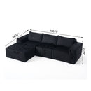 L-Shape Modern Minimalist Modular Sectional Sofa with Deep Seats by HouseOfZazla