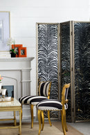 Room Divider, Herero 4 Panel Decorative Screen - Black by HouseOfZazla