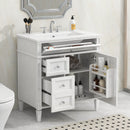 Bathroom Vanity With Top Sink, Modern Bathroom Storage Cabinet With 2 Drawers And A Tip-Out Drawer by HouseOfZazla