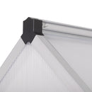 6x8 FT Polycarbonate Greenhouse, Outdoor Walk-in Green House with Vent Window, Hinged Door, Rain Gutter, Heavy-Duty Aluminum Hot House for Backyard Garden