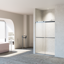 46-48" W x 76" H Frameless Double Sliding Soft-Close Shower Door by HouseOfZazla
