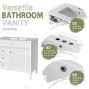 Bathroom Vanity With Mirror Cabinet, Single Sink With 2 Soft Closing Doors And 4 Drawers
