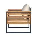 Outdoor 4-piece Acacia Wood and Metal Patio Sofa Set