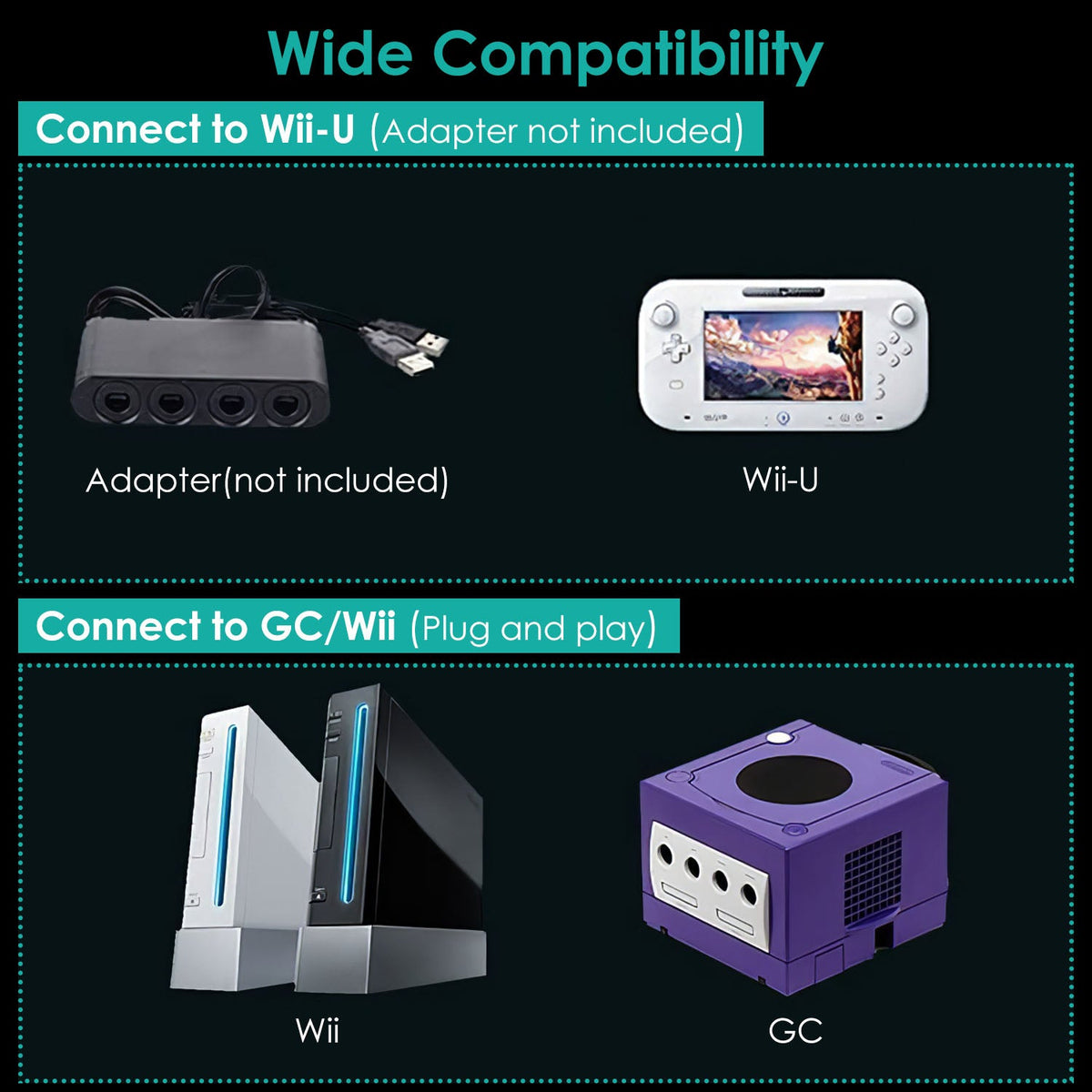 Shock Wired Game Controller Gamepad Compatible with Nintendo Wii Gamecube, photo 4 of 10