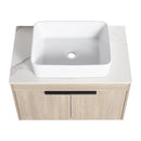 30" Modern Design Float Bathroom Vanity With Ceramic Basin Set, Wall Mounted White Oak Vanity With Soft Close Door, KD-PackingD-Packing Pieces