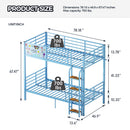 Bunk Bed, Convertible To 2 Separate Twin Size Beds & Full Length Guardrail & Ladder, No Box Spring Needed - Blue by HouseOfZazla