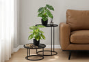 13" Tall, Artificial Plant, Monstera Calthea, Indoor, Faux, Fake, Table, Greenery, Potted, Decorative (Set of 2) - Green / Black