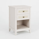 Nightstand With 2 Drawers & Shelf - White by HouseOfZazla