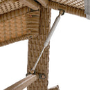 Adjustable Outdoor Wicker Double Rocking Chair with Coffee Table, Suitable for Backyard, Garden, Poolside.