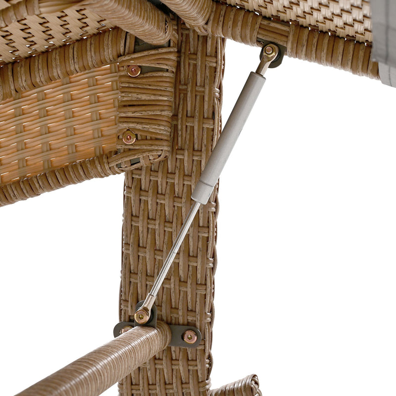 Adjustable Outdoor Wicker Double Rocking Chair with Coffee Table, Suitable for Backyard, Garden, Poolside.