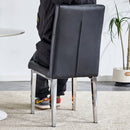 4-piece dining chair set, modern style kitchen soft cushion high backrest, with embedded buttons, metal leg office chair, suitable for restaurants, offices, and restaurants.