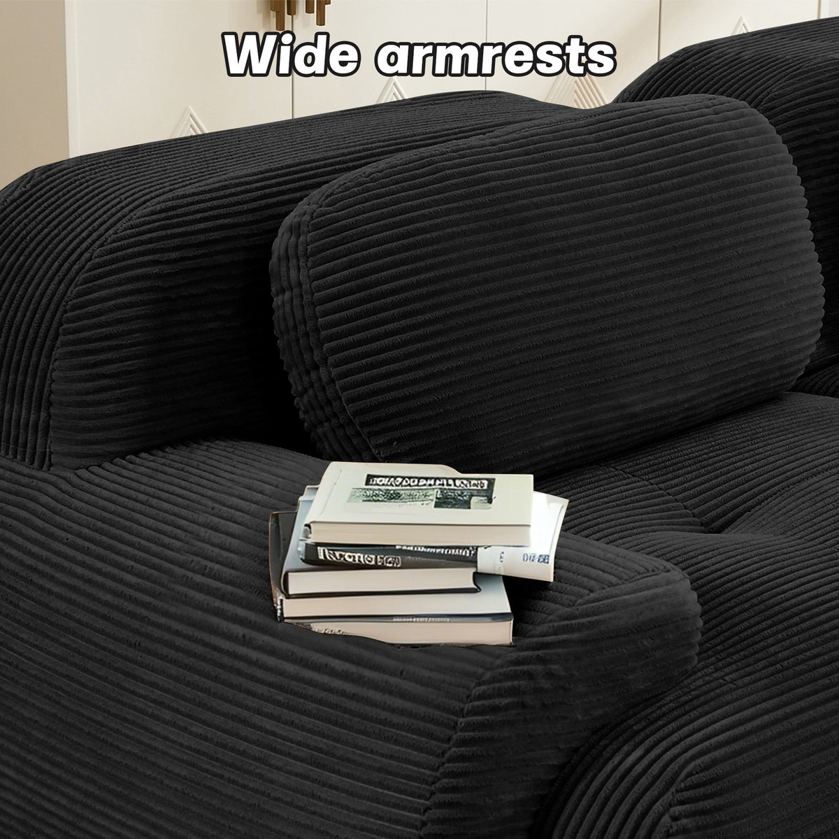 U-Shaped Modular Sofa with Breathable Corduroy Fabric, photo 8 of 10