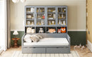 Daybed With Glass Door Storage Cabinets, Built In LED Lighting And Shelves by HouseOfZazla