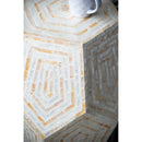 18x18x21 Hexagonal Capes Capiz Stool Cream/Yellow