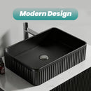 BB17 Integrated Black Ceramic Bathroom Vanity Sink by HouseOfZazla