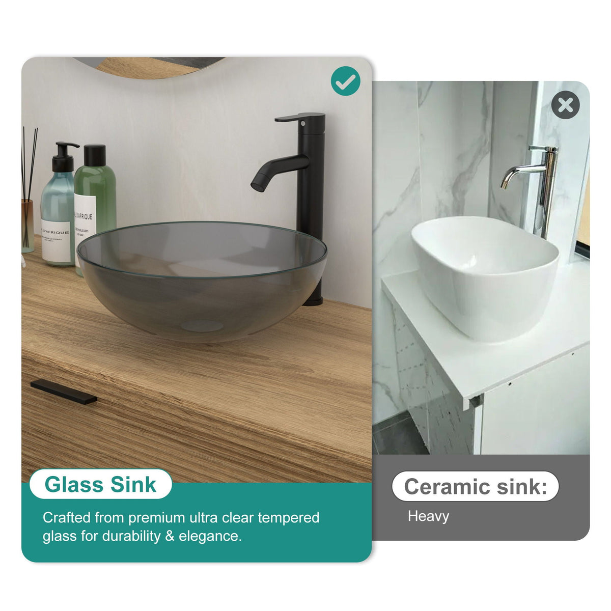 Artistic Tempered Glass Vessel Sink With Pop Up Drain, photo 19 of 32