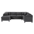 U Shaped Sectional Sofa, Corner Living Room Couch With Built In Cup Holders, Storage, USB Ports by HouseOfZazla