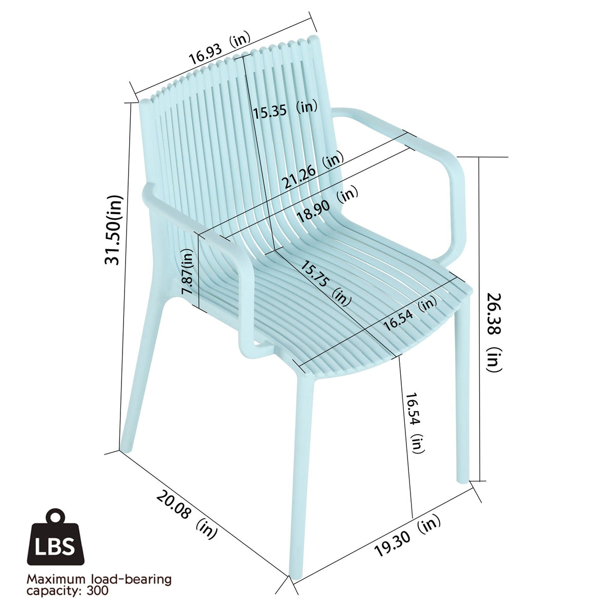 4 Modern Stackable Plastic Armchair Matched With Round Table, photo 10 of 31
