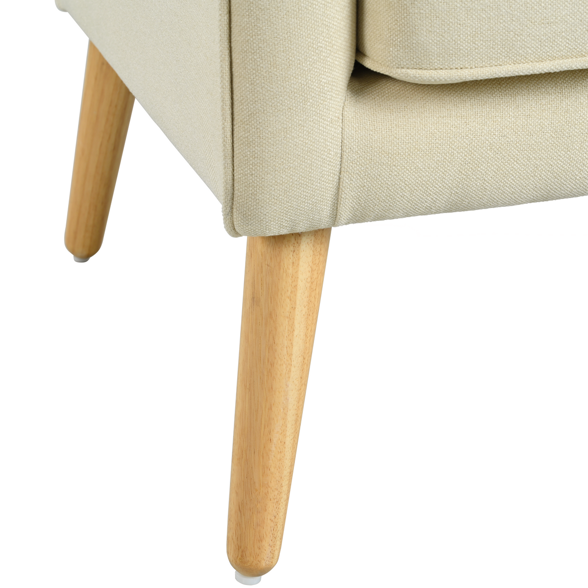 Mid-Century Modern Armchair - Tufted Fabric Accent Chair with Solid Wood Legs, photo 5 of 10