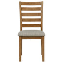 Atwood Wood Dining Side Chair Upholstered Seat Warm Brown