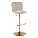 Henry - Contemporary Adjustable Barstool With Swivel With Rounded T Footrest (Set of 2) by HouseOfZazla