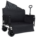 Folding Wagon Cart with Bench Seat – 500lb Capacity, 180L