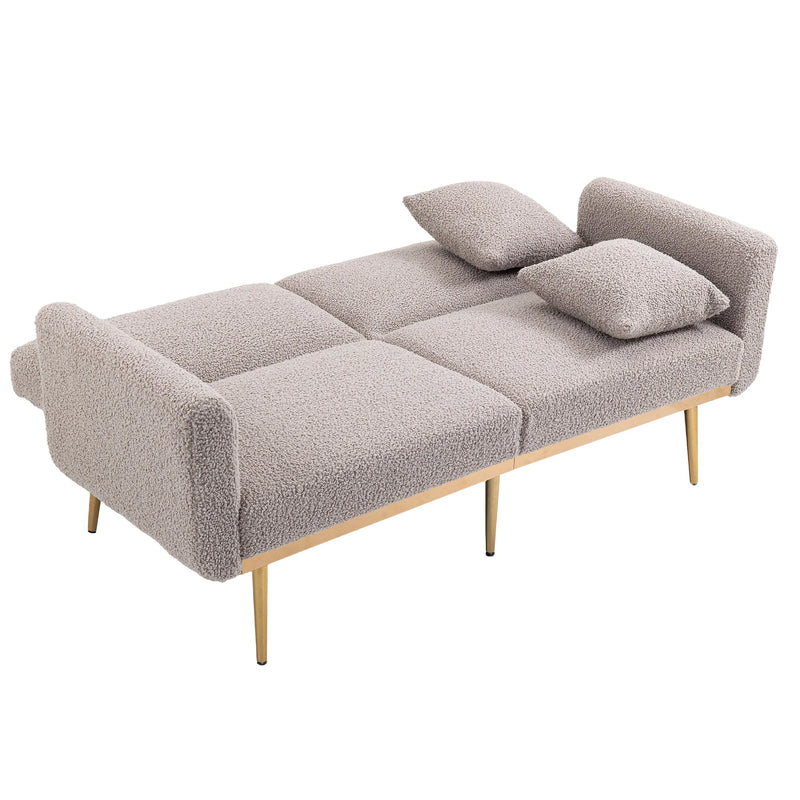 Walker Edison | Velvet Convertible Loveseat Sofa