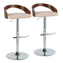 Grotto - Contemporary Adjustable Barstool & Swivel With Rounded T Footrest (Set of 2) by HouseOfZazla