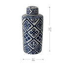 Valora Blue and White Cylinder Jar by HouseOfZazla