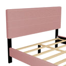 2 Pieces Bedroom Sets Queen Size Upholstered Bed Frame, Modern Corduroy Storage Ottoman,Pink