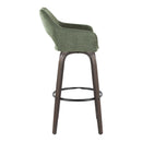 Mustang - Contemporary Fixed Height Barstool With Swivel With Round Footrest (Set of 2) by HouseOfZazla