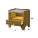 Garcia - Nightstand With LED And USB Port - Light Brown by HouseOfZazla