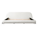 California King Size Bed Frame with Boucle Fabric and Thick Headboard by HouseOfZazla
