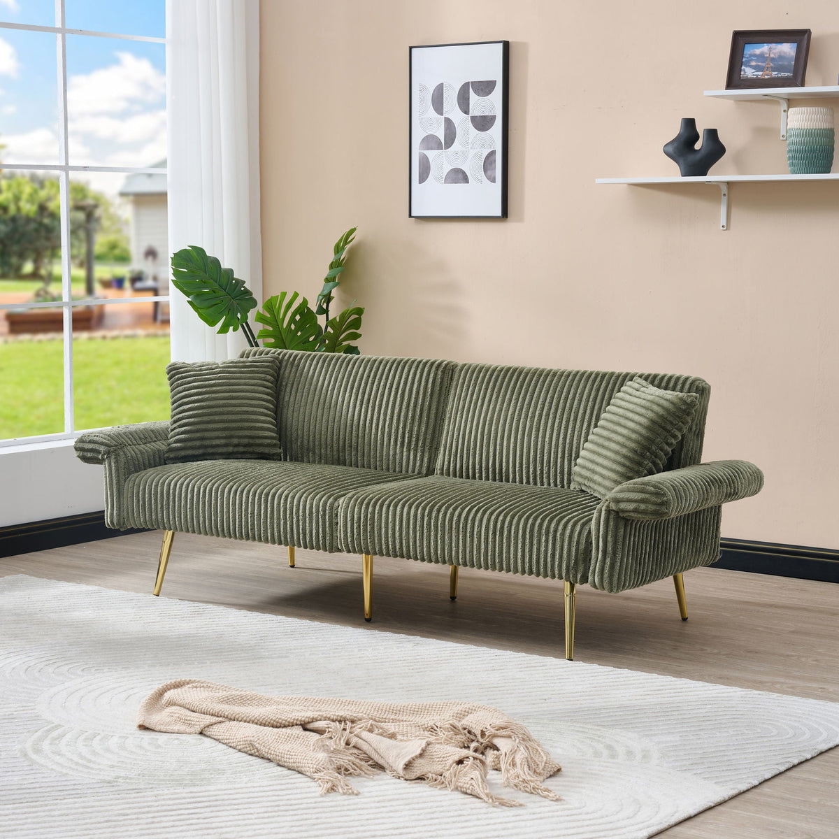 Luxury Foldable Double Sofa Bed With Folding Armrests, photo 16 of 33