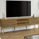 TV Stand, 72 Inch, Media Entertainment Center, Storage Cabinet, Console, Storage Shelves, Contemporary & Modern - Walnut by Unique Piece Furniture