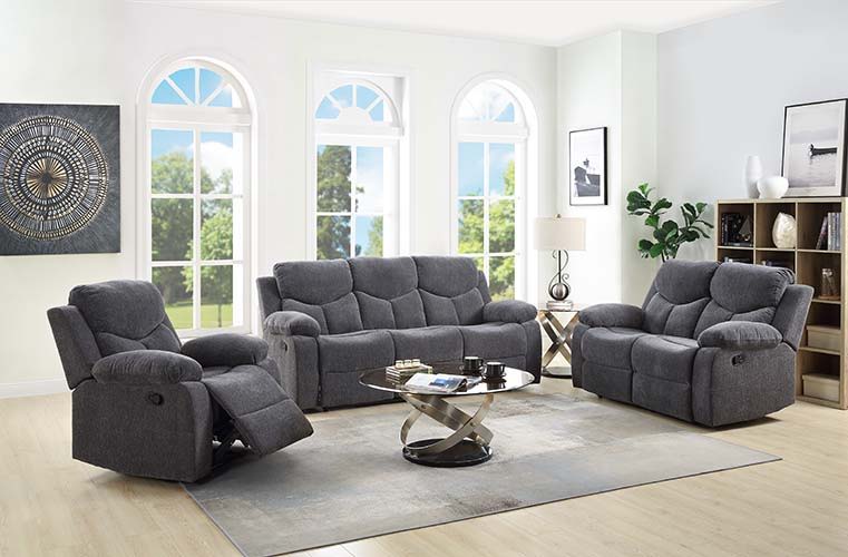 Kalen - Motion Loveseat - Gray Chenille, photo 4 of 5