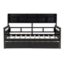 Daybed, Slat Support, With Bedside Shelves And 2 Drawers