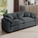 Modern 2 Seater With 4 Pillows, Upholstered Deep Seating Loveseat by HouseOfZazla