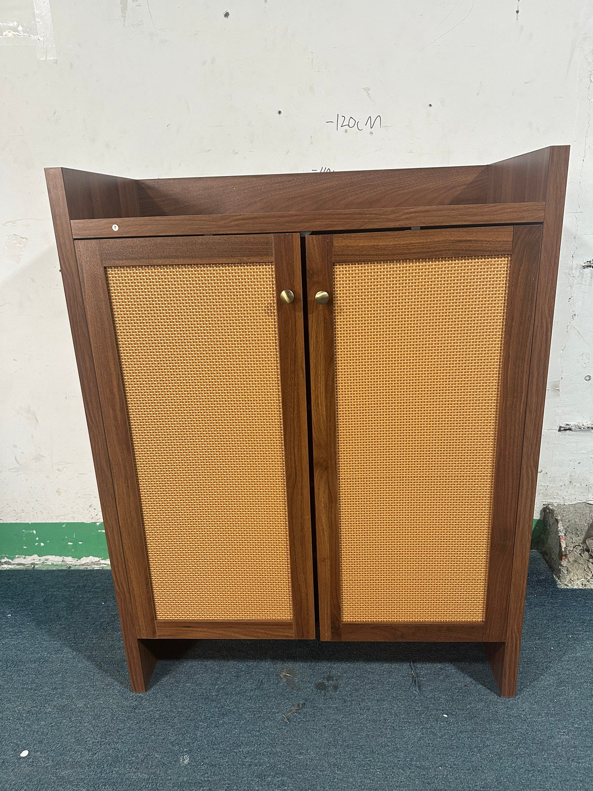 42.5" Tall Rattan Shoe Cabinet with Doors, photo 3 of 10