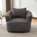 360° Swivel Barrel Sofa Chair With Throw Pillow, Upholstered Accent Chair by HouseOfZazla