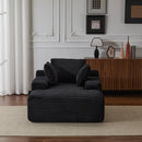 Oversized Chaise Lounge Chair Cozy Cloud Couch With 3 Throw Pillows And Wide Armrest by HouseOfZazla