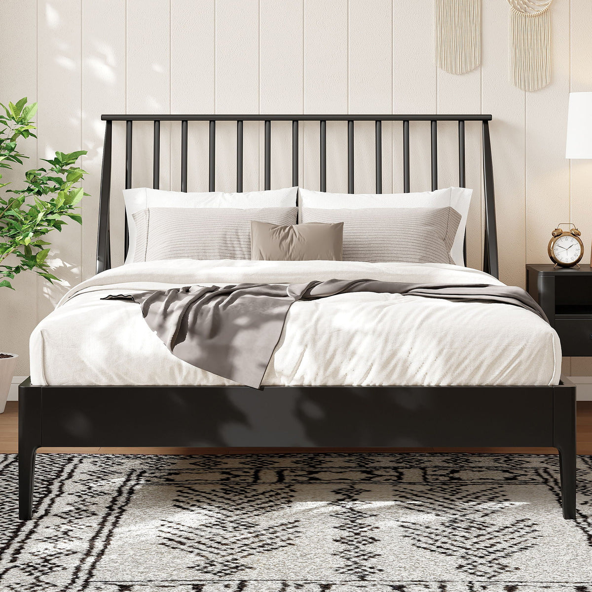 Bohemian Platform Bed With Tall Headboard, photo 15 of 28