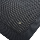 8-Pieces Outdoor Patio Furniture Sets, Garden Conversation Wicker Sofa Set, Single Sofa Combinable, Gray Cushions Black Wicker