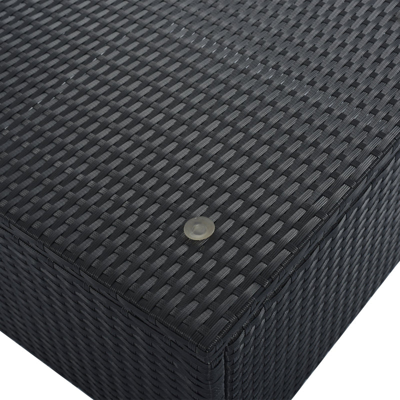 8-Pieces Outdoor Patio Furniture Sets, Garden Conversation Wicker Sofa Set, Single Sofa Combinable, Gray Cushions Black Wicker